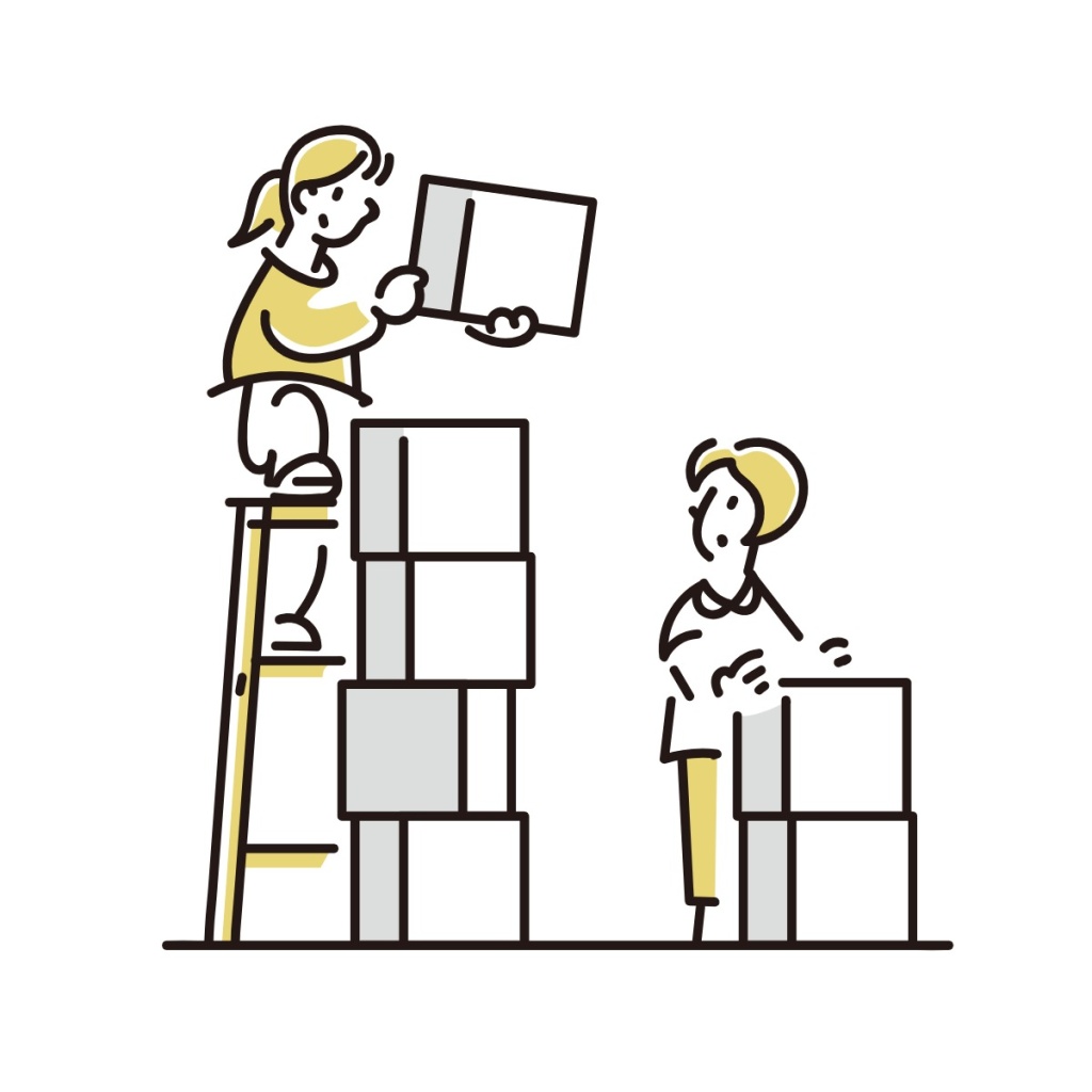 高いところに荷物を積む人｜埼玉の社労士は福田社会保険労務士事務所