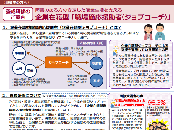 ジョブコーチ資料|埼玉の社労士は福田社会保険労務士事務所